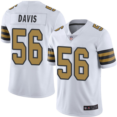 Men New Orleans Saints Limited White DeMario Davis Jersey NFL Football #56 Rush Vapor Untouchable Jersey